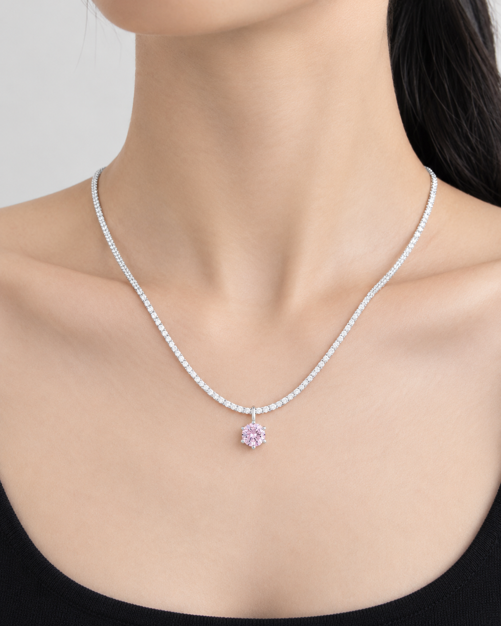 Collar Lumi | Cadena de Clavícula con Dije Rosa