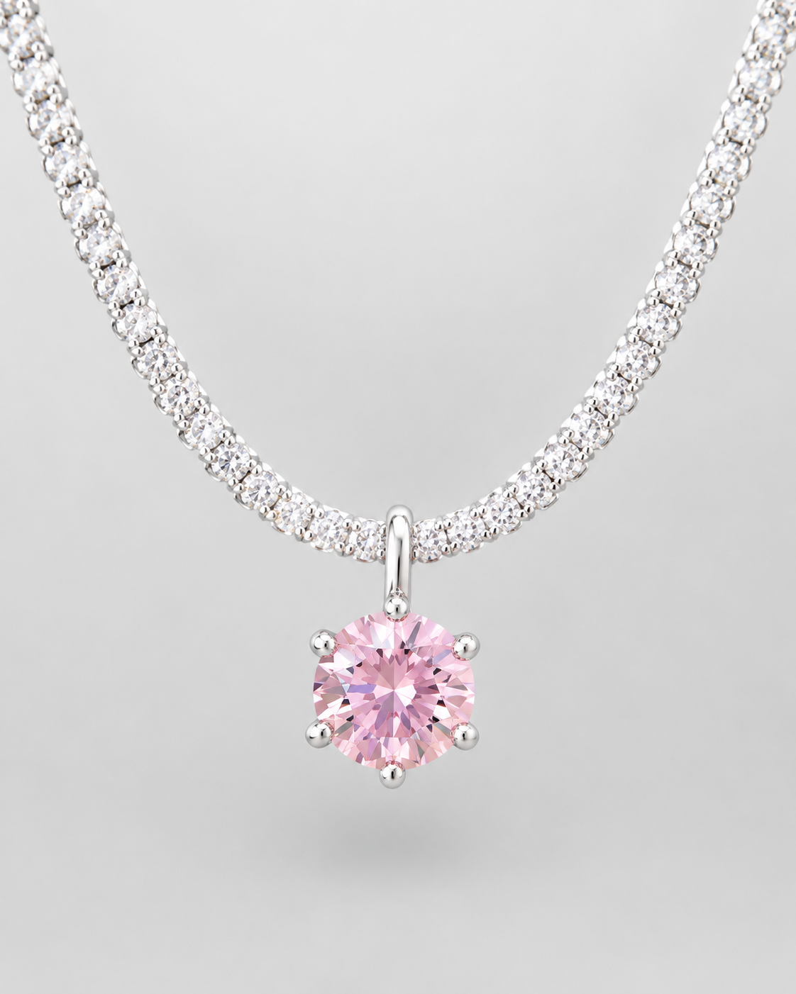 Collar Lumi | Cadena de Clavícula con Dije Rosa