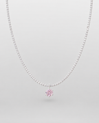 Collar Lumi | Cadena de Clavícula con Dije Rosa