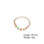 FYUAN Geometric Colorful Crystal Choker Necklaces for Women Clavicle Chain Necklaces Jewelry Bijoux