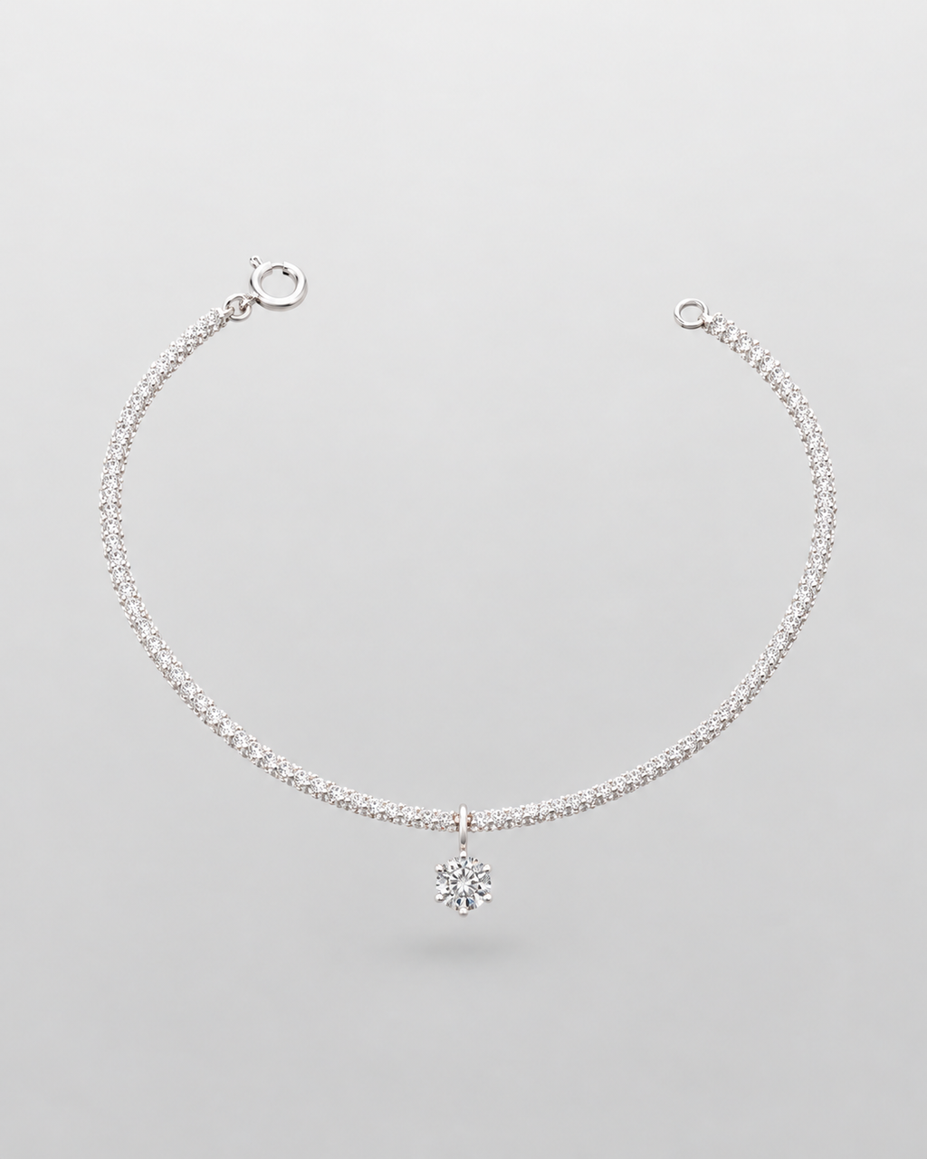 Pulsera Lumi | Cadena de Brillo con Dije Solitario | arhoi