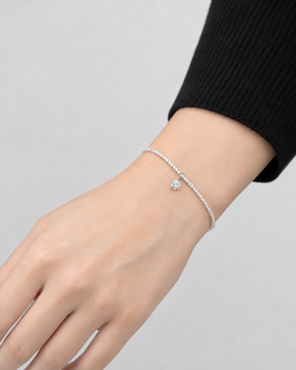 Pulsera Lumi | Cadena de Brillo con Dije Solitario | arhoi