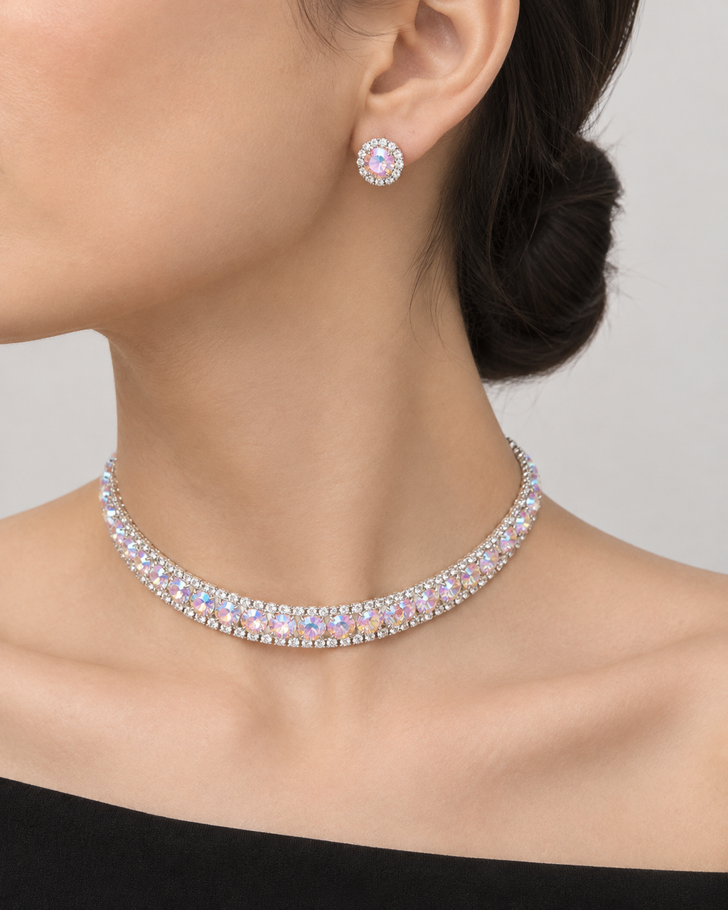 Set Gala | Gargantilla y Aretes de Cristal