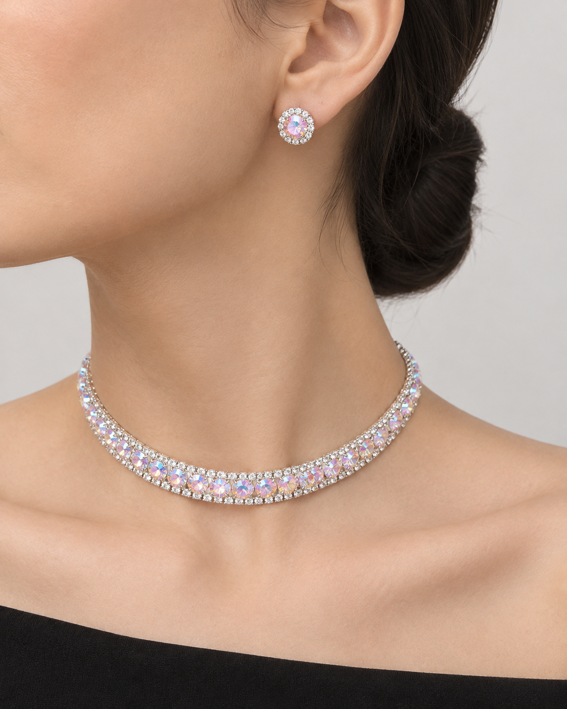 Set Gala | Gargantilla y Aretes de Cristal