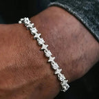 Round Stone Star Cubic Zirconia Bracelet Hip-Hop Jewelry For Men Shiny Elegant Fashion Accessory Classic  Gift For Birthday