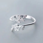 Silver Color Angel Wings Ring Adjustable Micro Pave Zircon Joint Rings For Women Fashion Opening Rings Jewelry Female Lover Gift