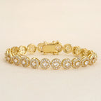ZAKOL European And American Fashion Round AAA Zircon Bracelet Bangles Unisex Punk Style Hip-hop Jewelry