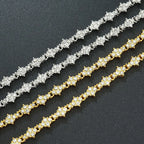 Round Stone Star Cubic Zirconia Bracelet Hip-Hop Jewelry For Men Shiny Elegant Fashion Accessory Classic  Gift For Birthday