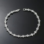 Round Stone Star Cubic Zirconia Bracelet Hip-Hop Jewelry For Men Shiny Elegant Fashion Accessory Classic  Gift For Birthday