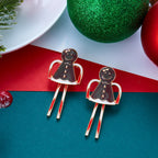 Creative Christmas Snowman Drop Earrings For Women Cute Enamel Gingerbread Man Candy Cane Dangle Earring New Year Jewelry Gift