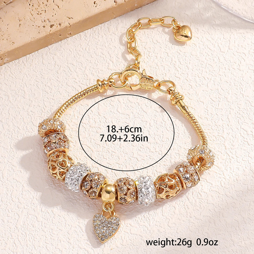 1PC Women's Fashion Pan Family DIY Multi Element Love Beaded Bracelet Date Travel Banquet Party Holiday Dressing Gift