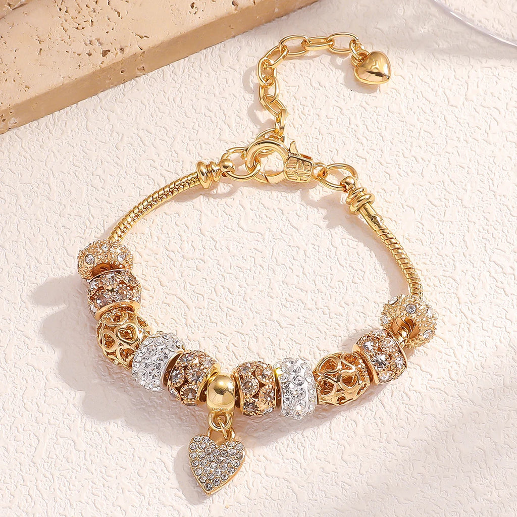 1PC Women's Fashion Pan Family DIY Multi Element Love Beaded Bracelet Date Travel Banquet Party Holiday Dressing Gift
