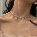 Gold Color Double Layered Long Tassel Chain Necklaces for Women Simple Metal Geometric Bead Choker Necklace Fashion Jewelry